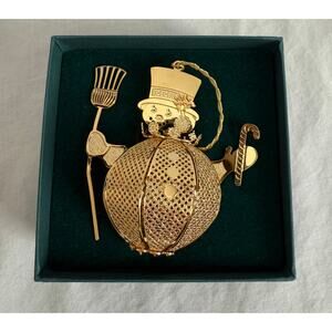 Baldwin 24KT Gold over Brass‎ Mr. Snowman Christmas Ornament NEW